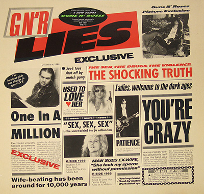 Guns n' Roses - G N'R Lies album front cover vinyl record